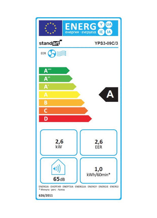 Standart YPS3-09C/3 Climatiseur mobile, 960 watts, - réfrigérant R290 pour pièces jusqu'à 20 m² + Télécommande