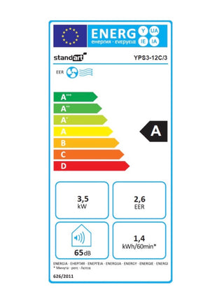 Standart YPS3-12/3 mobile Klimaanlage 1350 Watt Kältemittel R290 für Räume bis 25 m² mit Fernbedienung - Toolbrothers