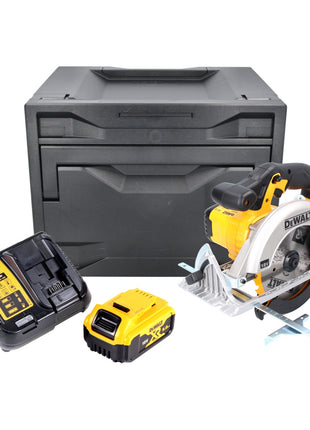 DeWalt DCS 391 P1D Akku Handkreissäge 18 V 165 mm + 1x Akku 5,0 Ah + Ladegerät + D-Box