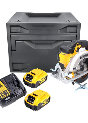 DeWalt DCS 391 P2D Scie circulaire sans fil 18 V 165 mm + 2x Batteries 5,0 Ah + Chargeur + Coffret D-Box