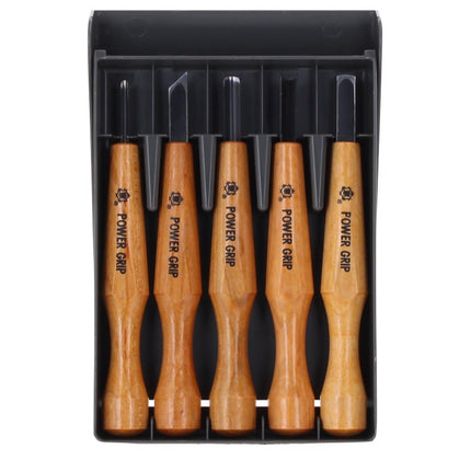 Shogun MIKISYO Power Grip Holz Schnitzmesser Kerbschnitzsatz / Zierschnitzsatz 5 tlg. Set ( PG-5 ) - Made in Japan - Toolbrothers