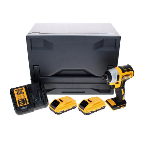 Llave de impacto a batería DeWalt DCF 787 L2D 18 V 170 Nm 1/4'' sin escobillas + 2x batería 3,0 Ah + cargador + D-Box