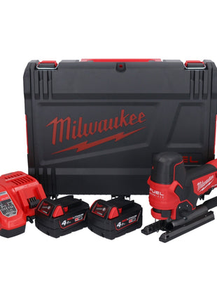 Scie sauteuse à batterie Milwaukee M18 FBJS-402X 18 V sans balais + 2x batteries 4,0 Ah + chargeur + boîtier HD