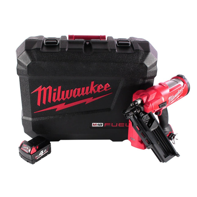 Cloueur à batterie Milwaukee M18 FFN-401C 18 V 50 - 90 mm sans balais + 1x batterie 4,0 Ah + coffret - sans chargeur