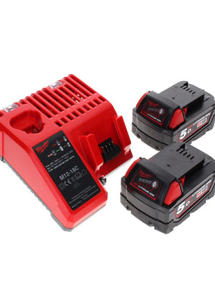 Milwaukee M18 FFN-502C cloueur sans fil 18 V 50 - 90 mm sans brosse + 2x batterie 5,0 Ah + chargeur + Coffret