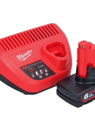 Milwaukee M12 NRG-601 Starter Set 1x 12 V 6,0 Ah Li-Ion Akku + C12 C Ladegerät - Toolbrothers