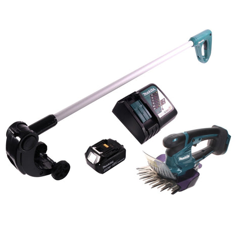 Tijera cortacésped a batería Makita DUM 604 RT1 18 V + mango alargador con rodillo + 1x batería 5,0 Ah + cargador