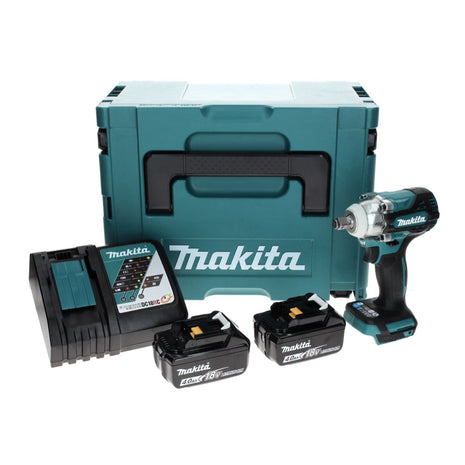 Makita DTW 300 RMJ Avvitatore ad impulsi a batteria 18V 330Nm 1/2" Brushless + 2x Batterie 4,0 Ah + Caricabatterie + Valigetta Makpac