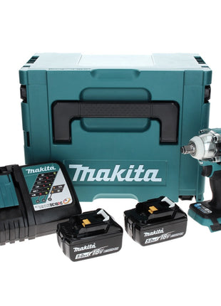 Makita DTW 300 RTJ atornillador de impacto inalámbrico 18 V 330 Nm 1/2" sin escobillas + 2x batería 5,0 Ah + cargador + Makpac