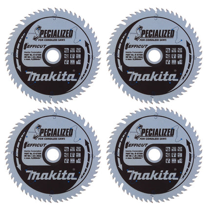 Makita CCXF16556EL EFFICUT Lame de scie circulaire 165 x 20 x 1,45 mm - 56 dents - pour bois, stratifié et plastique - 4 pcs. (2x B-57320)