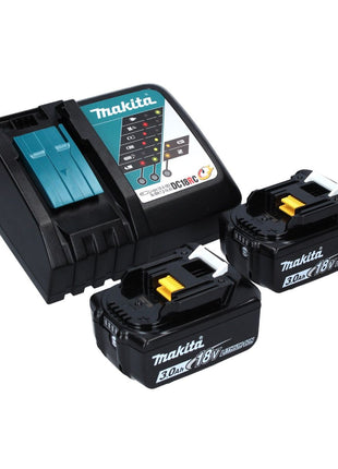 Cisaille à gazon sans fil Makita DUM 604 RFX 18 V avec lame de coupe à herbe et à arbustes + 2 batteries 3,0 Ah + chargeur