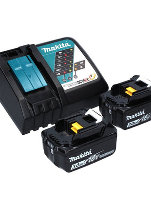 Cisaille à gazon sans fil Makita DUM 604 RFXJ 18 V avec lame de cisaille à herbe et arbustes + 2x batteries 3,0 Ah + chargeur + Makpac