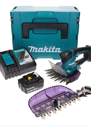 Cisaille à gazon sans fil Makita DUM 604 RM1XJ 18 V avec lame de cisaille à herbe et arbustes + 1x batterie 4,0 Ah + chargeur + Makpac