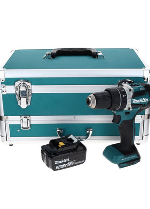 Makita DHP 484 F1TX perceuse à percussion sans fil 18 V 54 Nm sans balais + 1x batterie 3,0 Ah + jeu de 70 forets + coffret en aluminium TX - sans chargeur