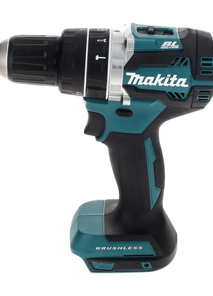 Taladro percutor inalámbrico Makita DHP 484 SMTX 18 V 54 Nm sin escobillas + 2x baterías 4,0 Ah + cargador + juego de brocas de 70 piezas + maletín de aluminio TX