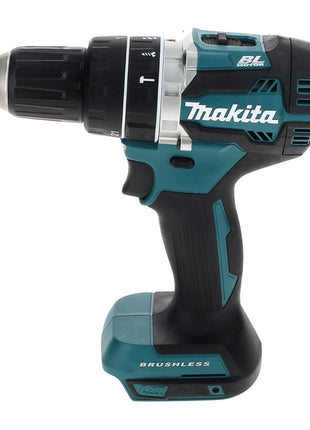 Taladro percutor inalámbrico Makita DHP 484 T1TX 18 V 54 Nm sin escobillas + 1x batería 5,0 Ah + juego de brocas de 70 piezas + maletín de aluminio TX - sin cargador