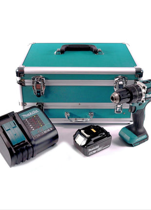 Makita DHP 484 SG1TX taladro percutor inalámbrico 18 V 54 Nm sin escobillas + 1x batería 6,0 Ah + cargador + juego de brocas de 70 piezas + maletín de aluminio TX