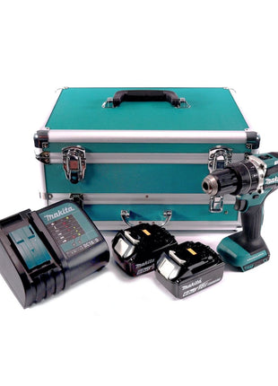 Makita DHP 484 SGTX Perceuse-visseuse à percussion sans fil 18 V 54 Nm Brushless + 2x Batteries 6,0 Ah + Chargeur + Jeu de 70 mèches + Mallette en aluminium TX