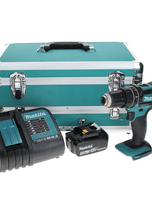 Makita DHP 482 SF1TX perceuse à percussion sans fil 18 V 62 Nm + 1 batterie 3,0 Ah + chargeur + jeu de 70 forets + coffret en aluminium TX