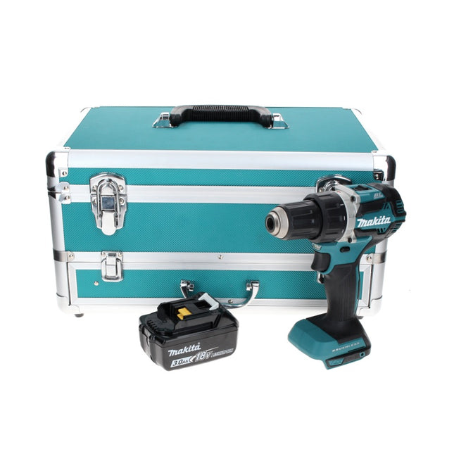 Makita DDF 484 F1TX perceuse-visseuse sans fil 18 V 54 Nm sans balais + 1x batterie 3,0 Ah + jeu de 70 forets + coffret en aluminium TX - sans chargeur