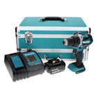 Makita DDF 484 SF1TX perceuse-visseuse sans fil 18 V 54 Nm sans balais + 1 batterie 3,0 Ah + chargeur + jeu de 70 forets + coffret en aluminium TX