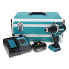 Makita DDF 484 SF1TX perceuse-visseuse sans fil 18 V 54 Nm sans balais + 1 batterie 3,0 Ah + chargeur + jeu de 70 forets + coffret en aluminium TX