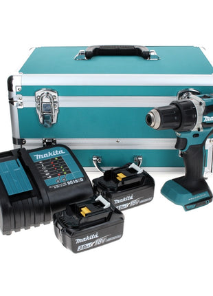 Makita DDF 484 SFTX perceuse-visseuse sans fil 18 V 54 Nm sans balais + 2 batteries 3,0 Ah + chargeur + jeu de 70 forets + coffret en aluminium TX