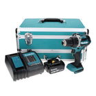 Makita DDF 484 ST1TX Perceuse-visseuse sans fil 18 V 54 Nm Brushless + 1x Batterie 5,0 Ah + Chargeur + Jeu de mèches - 70 pièces + Coffret aluminium TX