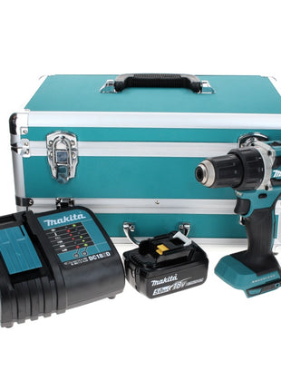 Makita DDF 484 ST1TX Perceuse-visseuse sans fil 18 V 54 Nm Brushless + 1x Batterie 5,0 Ah + Chargeur + Jeu de mèches - 70 pièces + Coffret aluminium TX