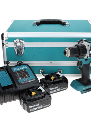 Makita DDF 484 STTX Akku Bohrschrauber 18 V 54 Nm Brushless + 2x Akku 5,0 Ah + Ladegerät + 70 tlg. Bit Bohrer Set + TX Alu Koffer