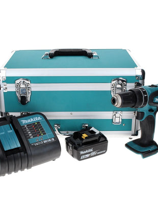 Makita DHP 456 ST1TX taladro percutor inalámbrico 18 V 50 Nm + 1x batería 5,0 Ah + cargador + juego de brocas de 70 piezas + maletín de aluminio TX