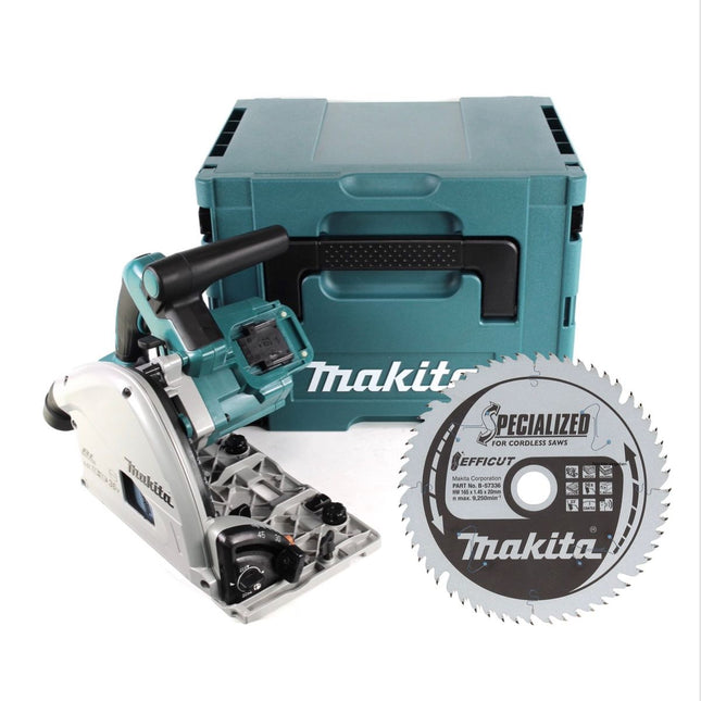 Makita DSP 600 ZJ Scie plongeante sans fil 36 V (2x 18 V) Brushless + lame de scie circulaire EFFICUT + Makpac - sans batterie, sans chargeur