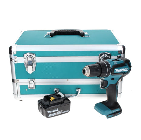 Makita DHP 485 F1TX perceuse à percussion sans fil 18 V 50 Nm sans balais + 1x batterie 3,0 Ah + jeu de 70 forets + coffret en aluminium TX - sans chargeur