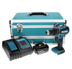 Makita DHP 485 SM1TX taladro percutor inalámbrico 18 V 50 Nm sin escobillas + 1x batería 4,0 Ah + cargador + juego de brocas de 70 piezas + maletín de aluminio TX