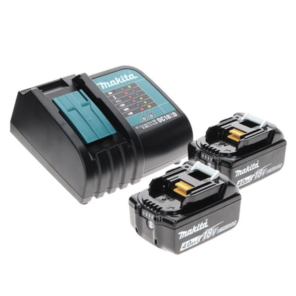 Makita DHP 485 SMTX Perceuse à percussion sans fil 18 V 50 Nm Brushless + 2x Batteries 4.0 Ah + Chargeur + 70 pcs. Jeu d’embouts et de forets + coffret aluminium TX