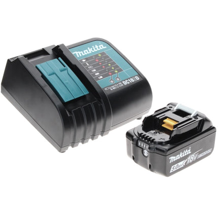 Makita DHP 485 ST1TX Perceuse à percussion sans fil 18 V 50 Nm Brushless + 1x Batterie 5,0 Ah + Chargeur + Coffret aluminium TX + Jeu d’embouts et de forets, 70 pcs.