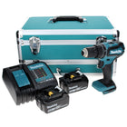 Makita DHP 485 STTX Perceuse à percussion sans fil 18 V 50 Nm Brushless + 2x Batteries 5,0 Ah + Chargeur + Coffret aluminium TX + Jeu d’embouts et de forets, 70 pcs.