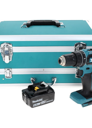 Makita DHP 485 G1TX Perceuse-visseuse à percussion sans fil 18 V 50 Nm Brushless + 1x Batterie 6,0 Ah + Jeu de 70 mèches + Mallette en aluminium TX - sans chargeur