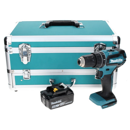Makita DHP 485 G1TX Perceuse-visseuse à percussion sans fil 18 V 50 Nm Brushless + 1x Batterie 6,0 Ah + Jeu de 70 mèches + Mallette en aluminium TX - sans chargeur