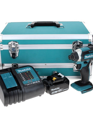 Makita DTD 152 SM1TX Visseuse à chocs sans fil 18 V 165 Nm + 1x Batterie 4.0 Ah + Chargeur + Jeu de mèches 70 pièces + Mallette TX