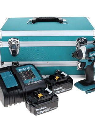 Makita DTD 152 SMTX Visseuse à chocs sans fil 18 V 165 Nm + 2x Batteries 4,0 Ah + Chargeur + Jeu de forets 70 pièces + Mallette en aluminium TX