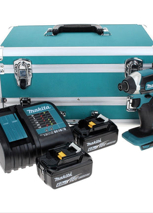 Makita DTD 152 SGTX Visseuse à chocs sans fil 18 V 165 Nm + 2x Batteries 6,0 Ah + Chargeur + Jeu de mèches 70 pièces + Mallette TX