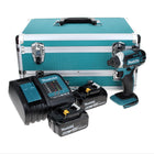 Makita DTD 152 SGTX Akku Schlagschrauber 18 V 165 Nm + 2x Akku 6,0 Ah + Ladegerät + 70 tlg. Bit Bohrer Set + TX Alu Koffer