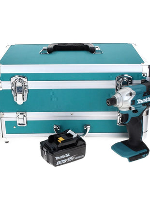 Makita DTD 156 F1TX Clé à chocs sans fil 18 V 155 Nm + 1x batterie 3,0 Ah + jeu de 70 forets + coffret en aluminium TX - sans chargeur