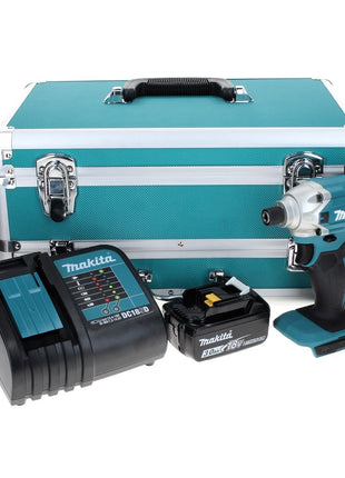 Makita DTD 156 SF1TX clé à chocs sans fil 18 V 155 Nm + 1 batterie 3,0 Ah + chargeur + jeu de 70 forets + coffret en aluminium TX