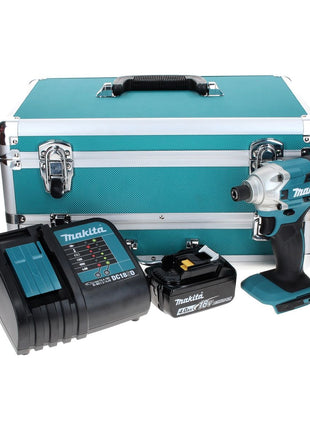 Makita DTD 156 SM1TX clé à chocs sans fil 18 V 155 Nm + 1 batterie 4,0 Ah + chargeur + jeu de 70 forets + mallette en aluminium TX