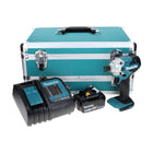 Makita DTD 156 SM1TX clé à chocs sans fil 18 V 155 Nm + 1 batterie 4,0 Ah + chargeur + jeu de 70 forets + mallette en aluminium TX