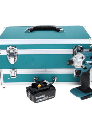 Makita DTD 156 G1TX Clé à chocs sans fil 18 V 155 Nm + 1x batterie 6,0 Ah + jeu de 70 forets + coffret en aluminium TX - sans chargeur