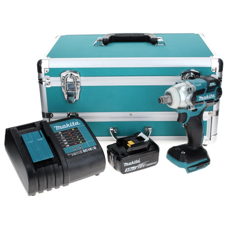 Makita DTW 285 SF1TX llave de impacto a batería 18 V 280 Nm 1/2" sin escobillas + 1x batería 3,0 Ah + cargador + juego de brocas de 70 piezas + maletín de aluminio TX