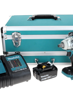 Makita DTW 285 SM1TX Visseuse à chocs sans fil 18 V 280 Nm 1/2 " Brushless + 1x Batterie 4.0 Ah + Chargeur + Jeu de mèches 70 pièces + Coffret TX